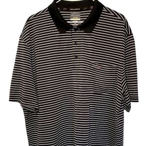 Greg Normal Tasso Elba Play Dry Shark Logo Polo Golf Striped Shirt Men’s Size XX